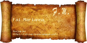 Fai Marianna névjegykártya